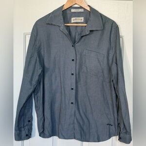 Orvis Wrinkle-Free Micro Houndstooth Button-Down Shirt Men’s XL (Black/Navy/Wht)